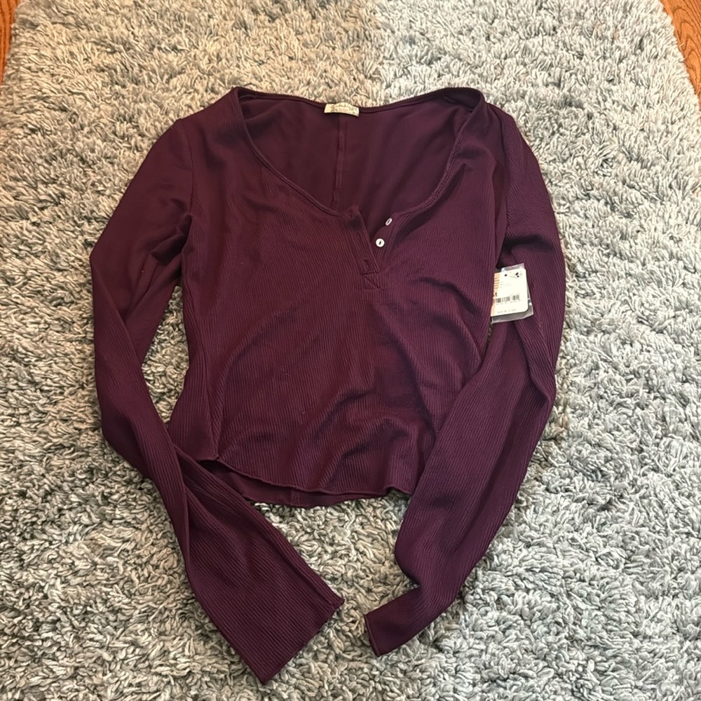 free people long sleeve top - medium